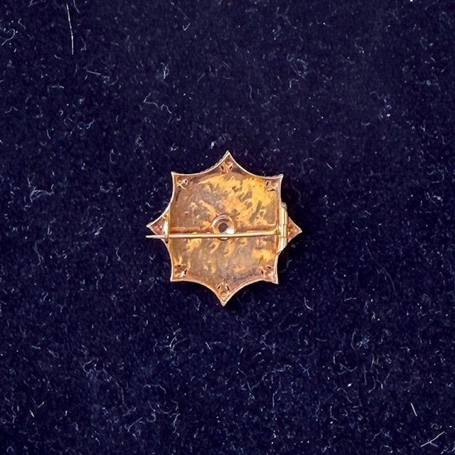 Брошь 2,5 см серебро с золочением