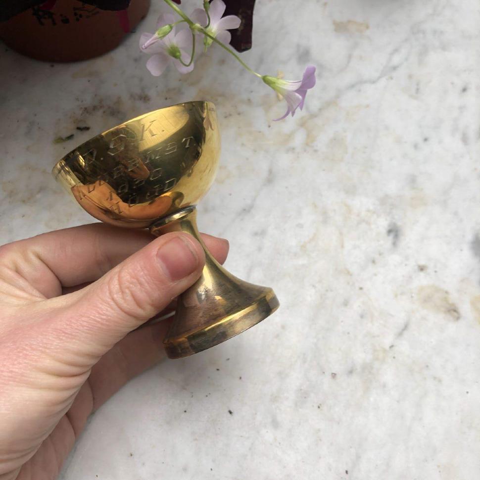 Кубок мини с гравировкой 7,5 см латунь