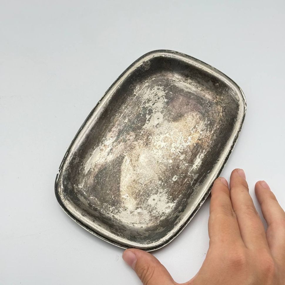 Блюдо поднос 19 см мельхиор