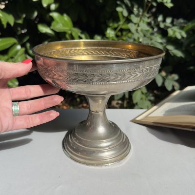 Ваза для конфет или фруктов в стиле ар-деко латунь Франция 