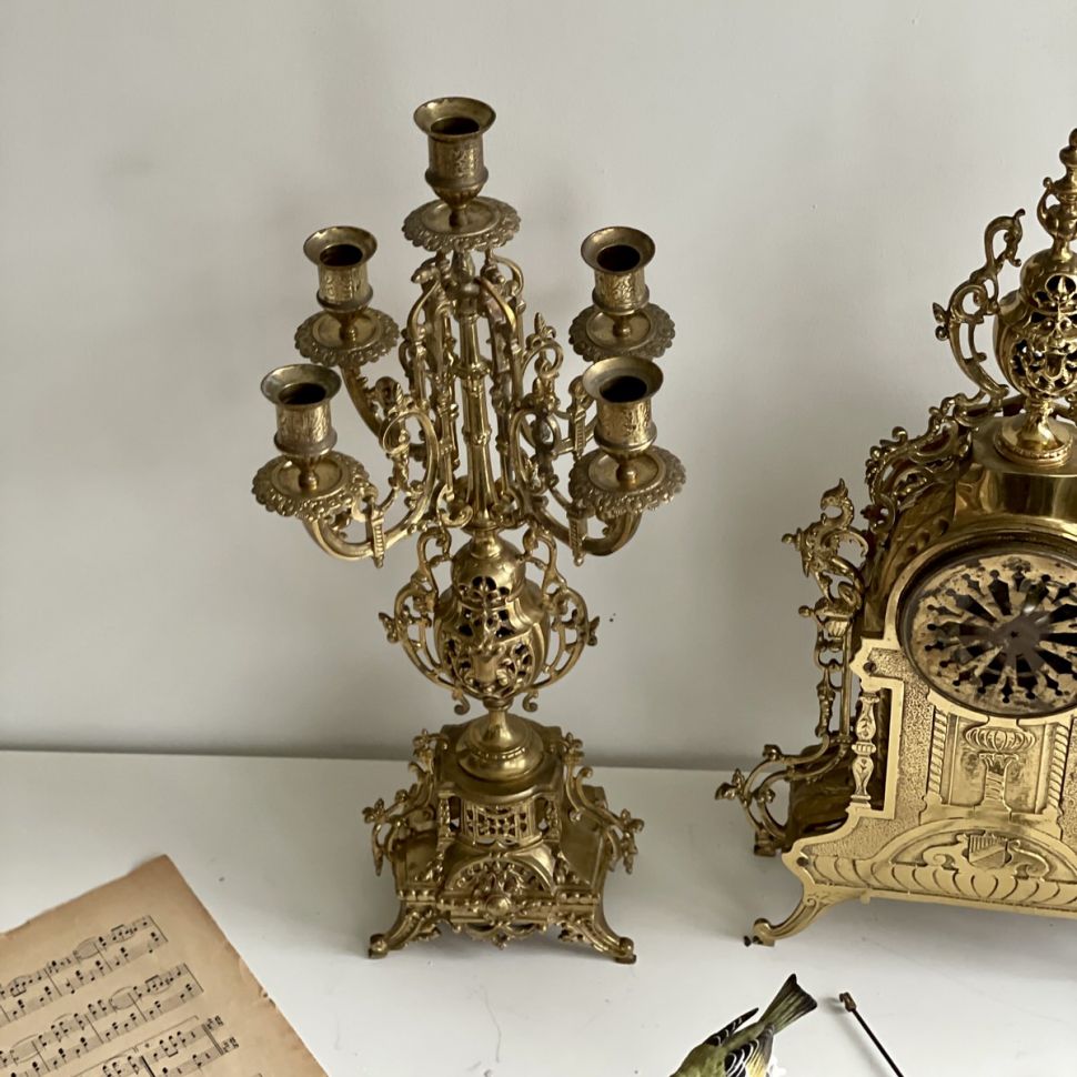 Подсвечник канделябр 52 см бронза в стиле Людовик XVI Франция конец 19 в.