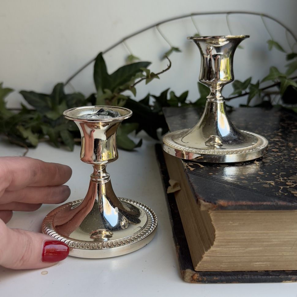 Подсвечник на одну свечу 8 см серебрение