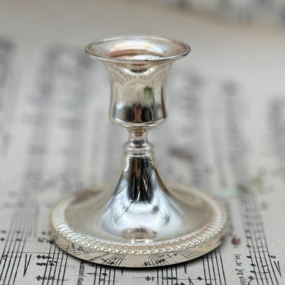 Подсвечник на одну свечу 8 см серебрение