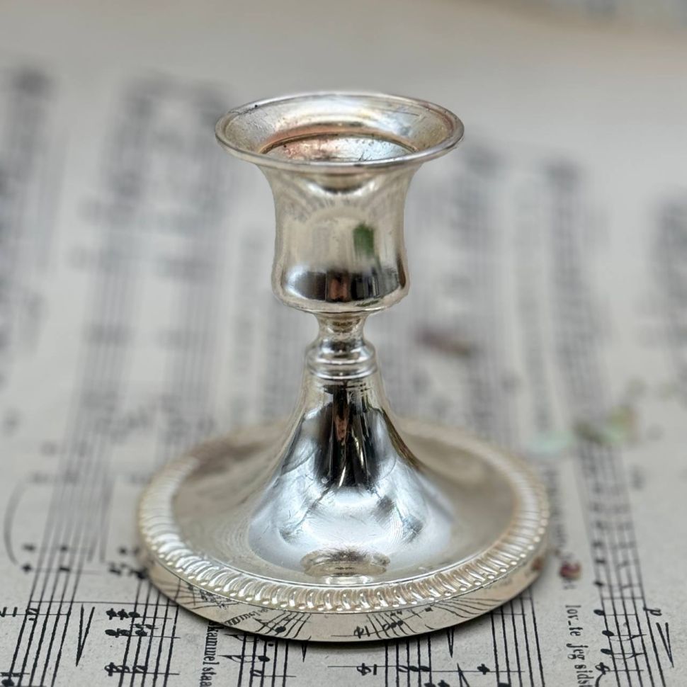 Подсвечник на одну свечу 8 см серебрение
