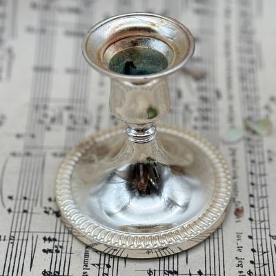 Подсвечник на одну свечу 8 см серебрение