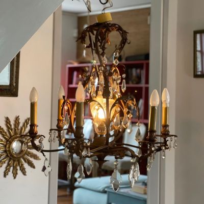 Люстра на 7 ламп 75х65 см хрусталь металл 