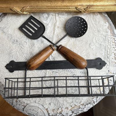 Полка настенная Кухня 35 см дерево металл 