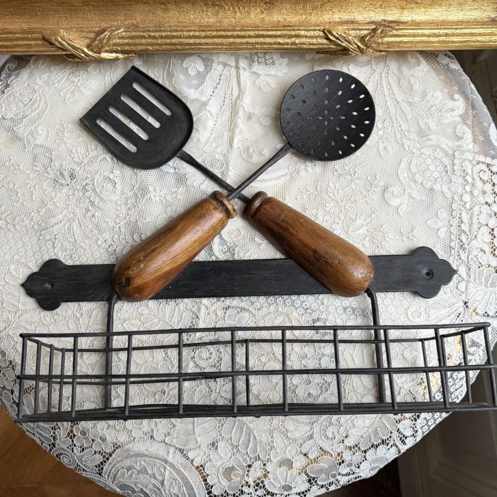 Полка настенная Кухня 35 см дерево металл 