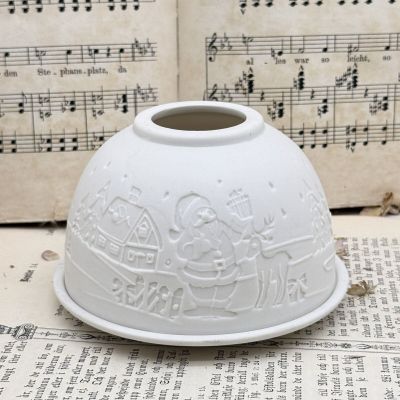 Подсвечник клош Новый год 12 см бисквитный фарфор Германия