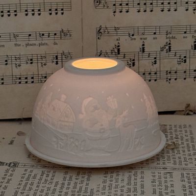 Подсвечник клош Новый год 12 см бисквитный фарфор Германия