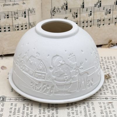 Подсвечник клош Новый год 12 см бисквитный фарфор Германия