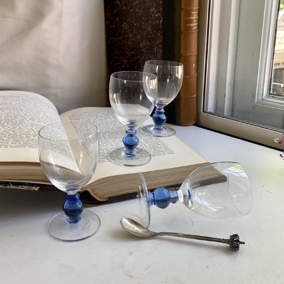 Рюмка 130 мл на голубой ножке хрусталь