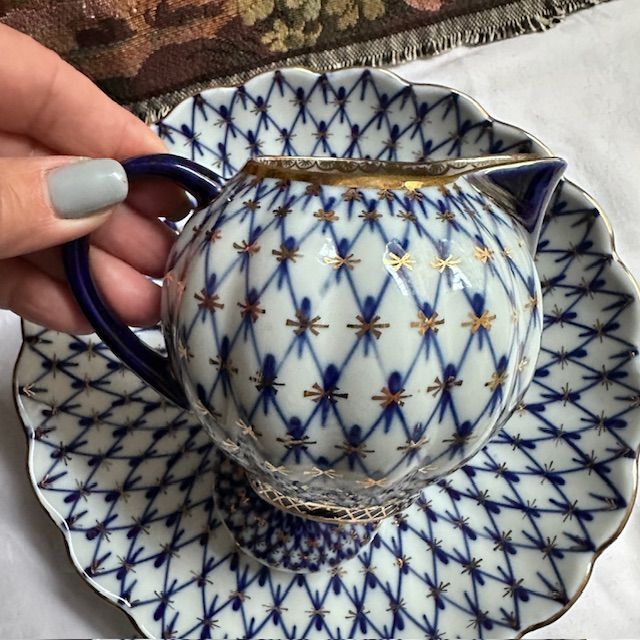 Молочник 350 мл ЛФЗ Кобальтовая сетка