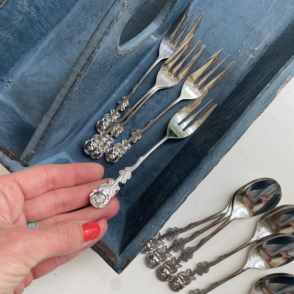 Вилка пирожковая 14 см Роза сталь