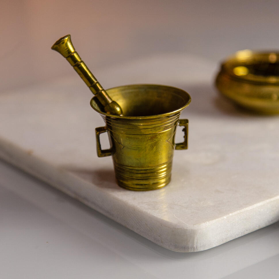 Ступка с пестиком 6 см латунь