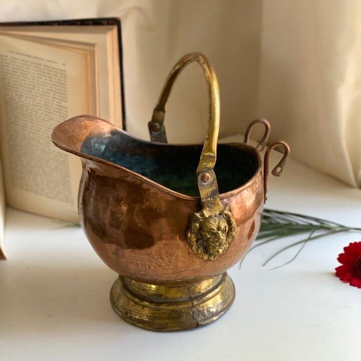 Зольник кашпо 21 см медь латунь