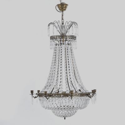 Люстра Каскад 108 см латунь хрусталь