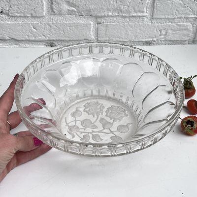 Салатник Розы 23 см хрустальное стекло