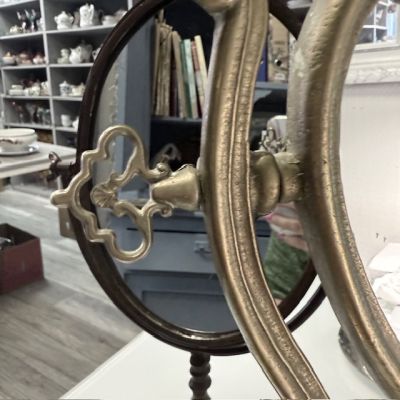 Зеркало настольное в стиле Классицизма 51х39 см латунь Франция