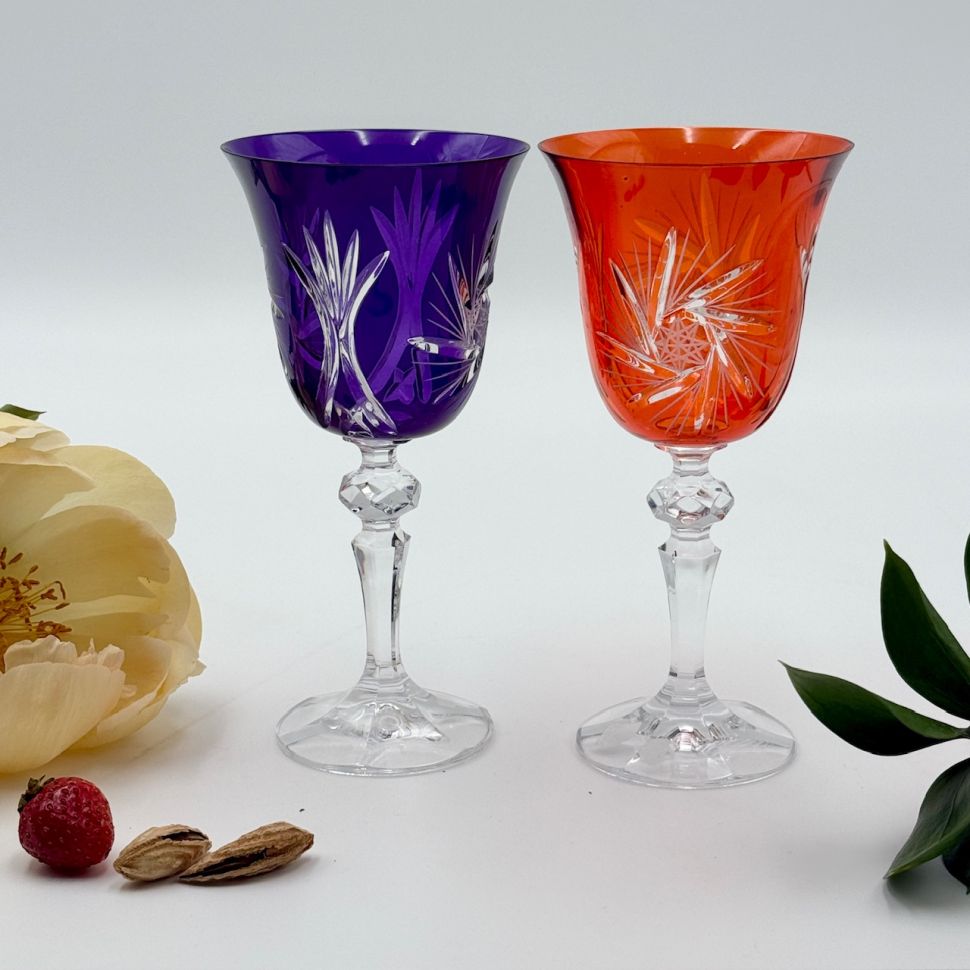 Бокалы тюльпан набор 2 шт 200 мл цветной хрусталь Германия