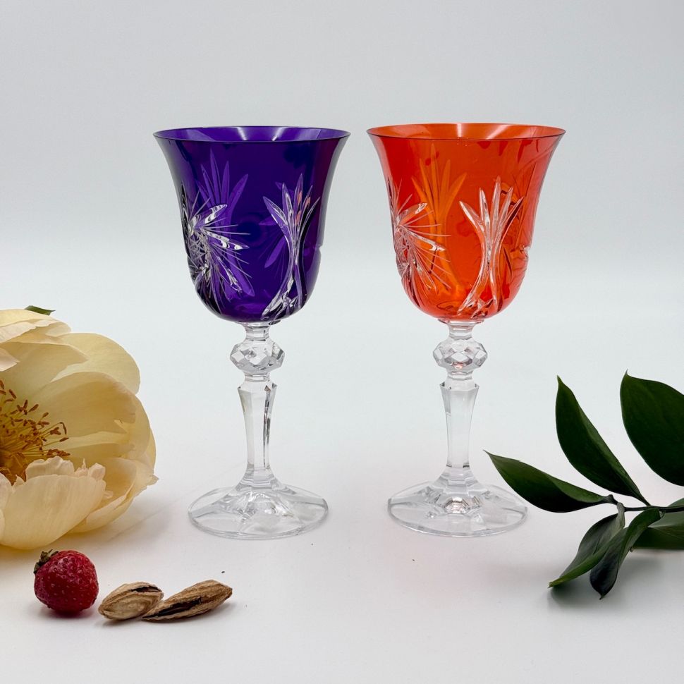 Бокалы тюльпан набор 2 шт 200 мл цветной хрусталь Германия