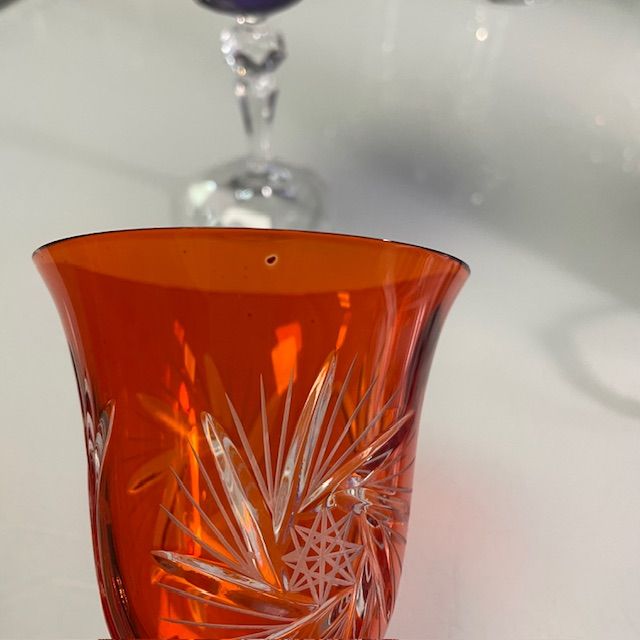 Бокалы тюльпан набор 2 шт 200 мл цветной хрусталь Германия