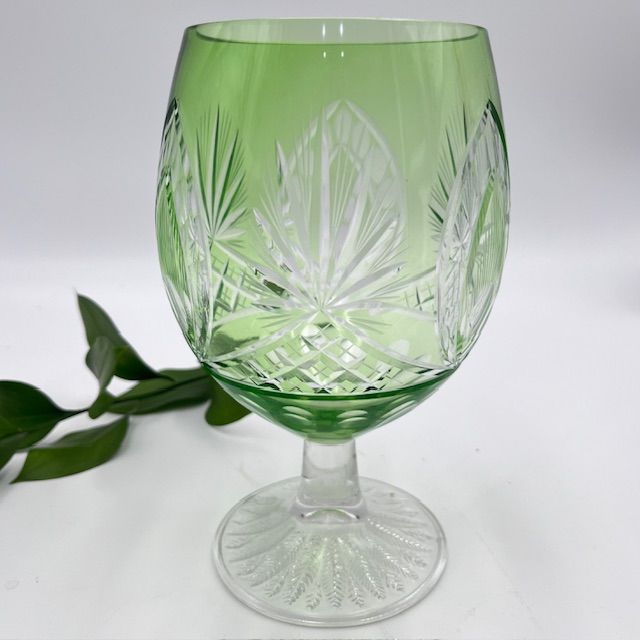 Ваза бокал салатовая 1 л накладной хрусталь Германия