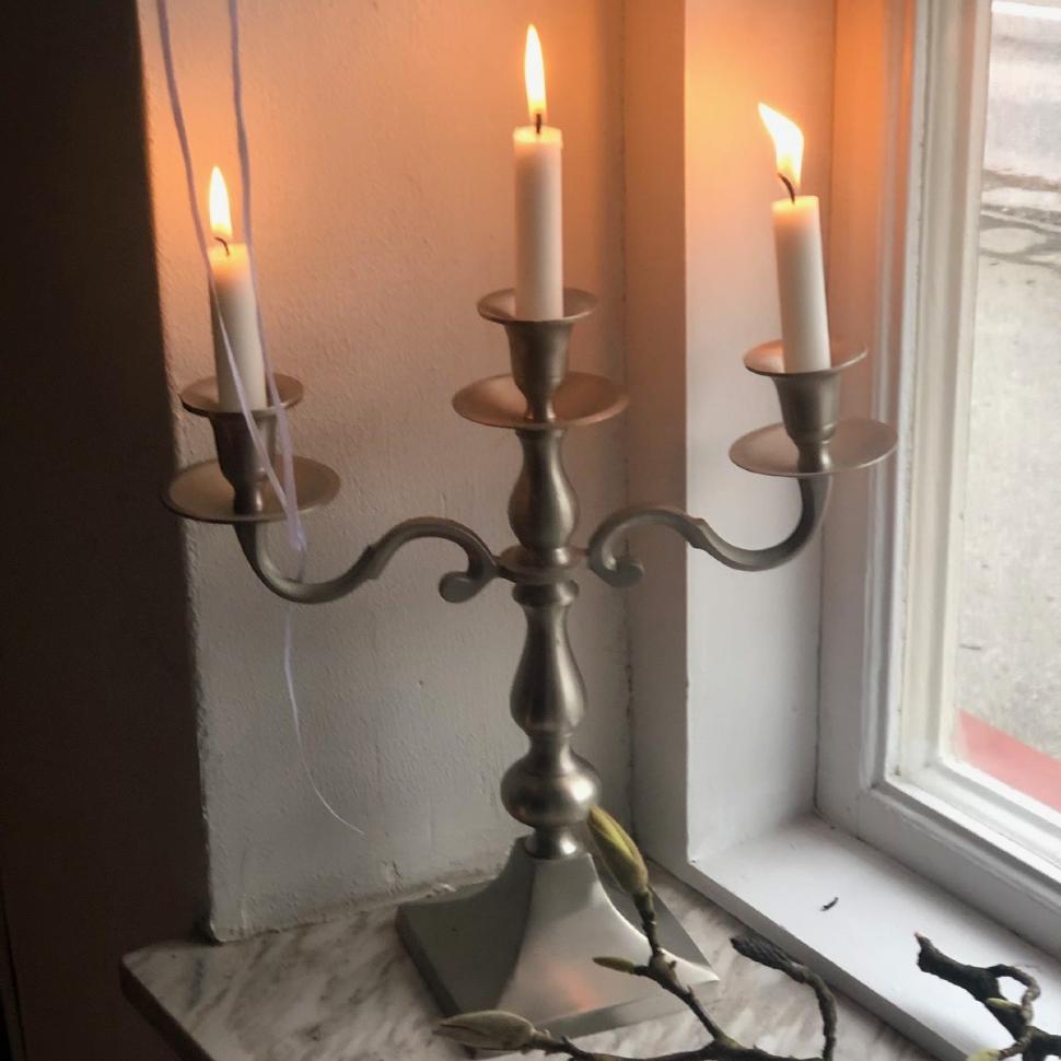 Подсвечник канделябр матовый мельхиор