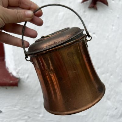 Ведро с крышкой 12 см медь