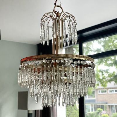 Люстра 48 см хрусталь латунь Голландия