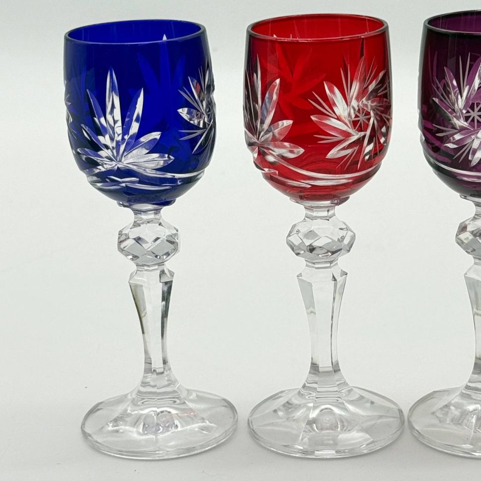 Рюмка набор 4 шт. 70 мл цветной хрусталь Германия