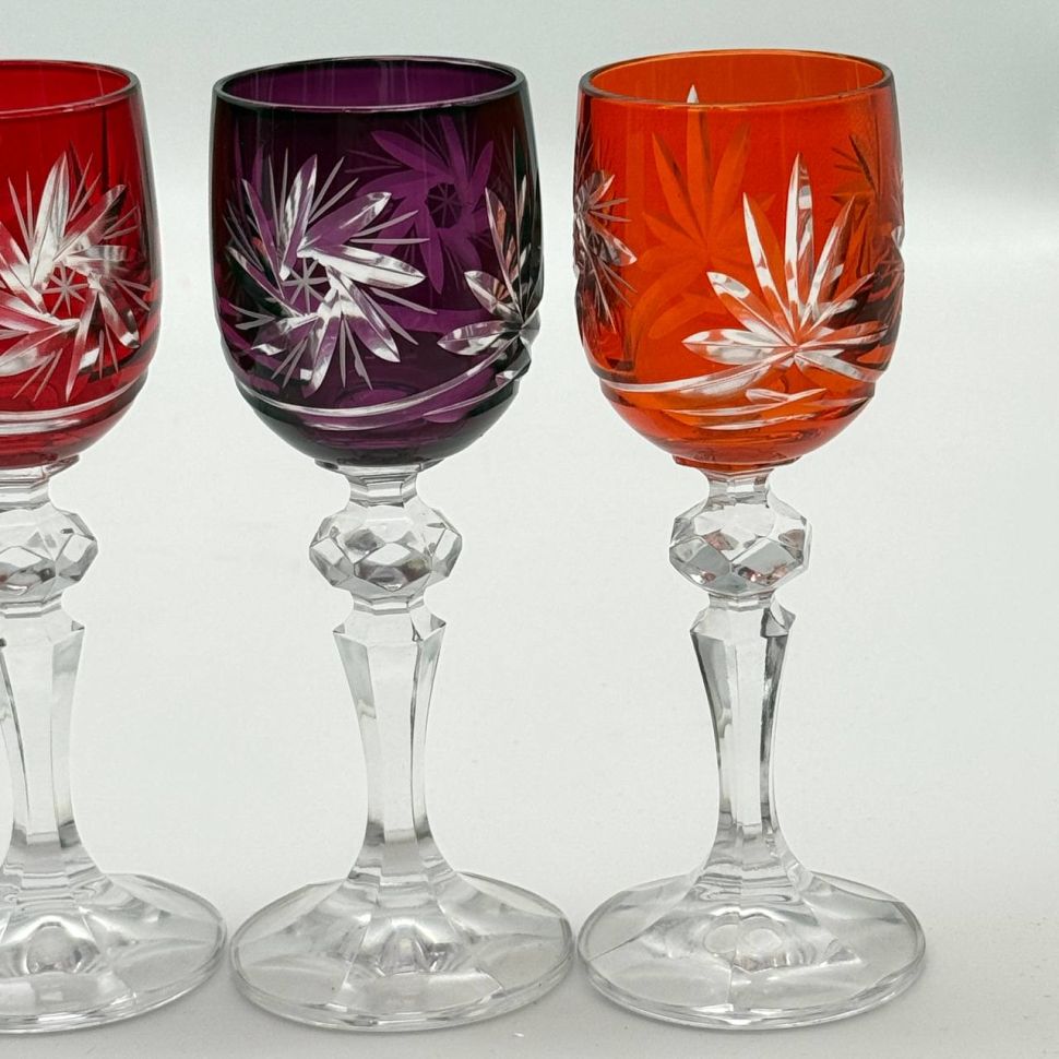 Рюмка набор 4 шт. 70 мл цветной хрусталь Германия