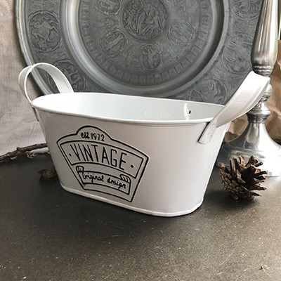 Жестяное кашпо Винтаж