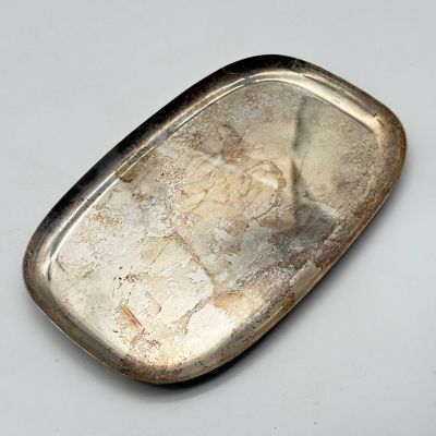 Блюдо поднос 21 см DE мельхиор серебрение