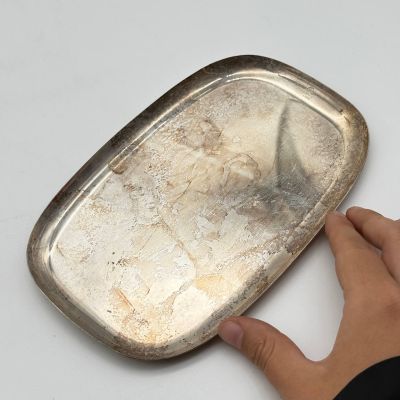 Блюдо поднос 21 см DE мельхиор серебрение