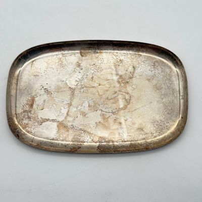 Блюдо поднос 21 см DE мельхиор серебрение