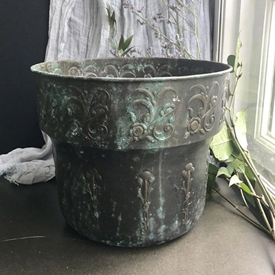Большое кашпо медное ведро 50-е гг