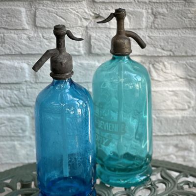 Сифон 1050 мл голубой Франция стекло