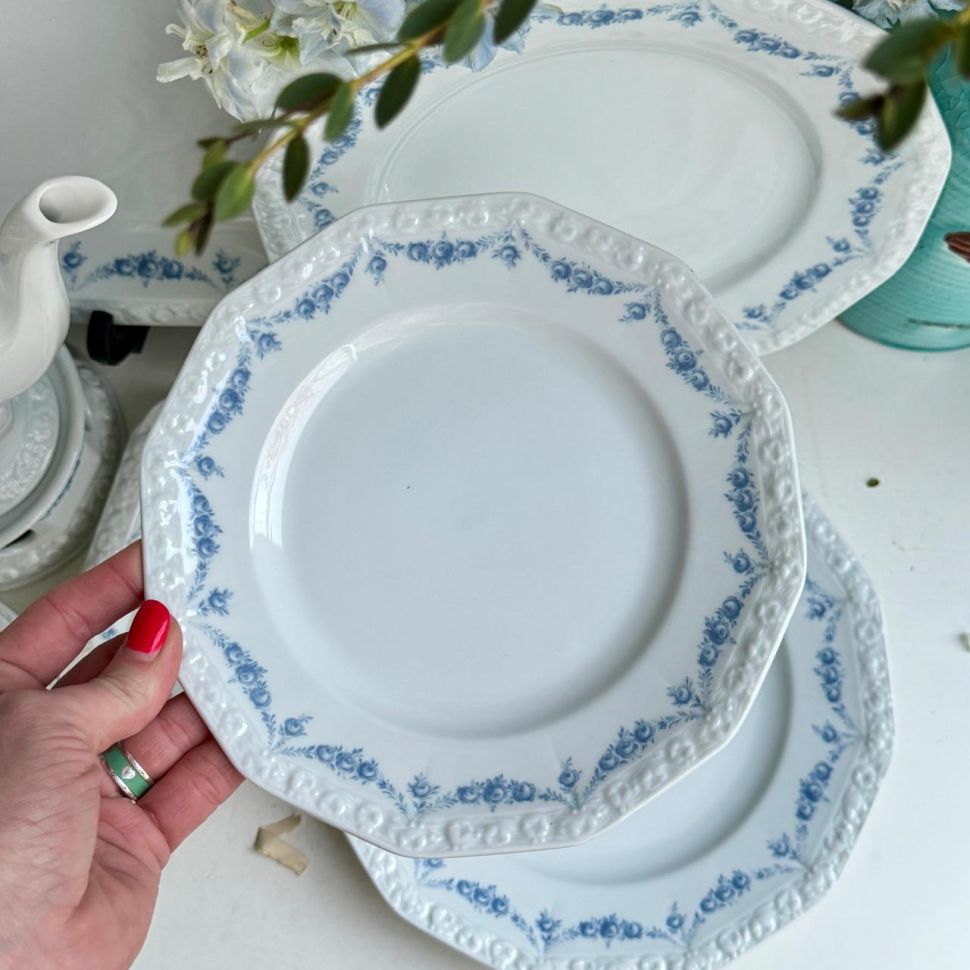 Тарелка Rosenthal Classic Rose голубые розы 20 см Германия