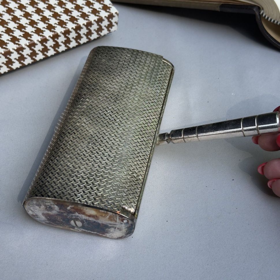 Щетка для сбора крошек в коробке мельхиор Франция