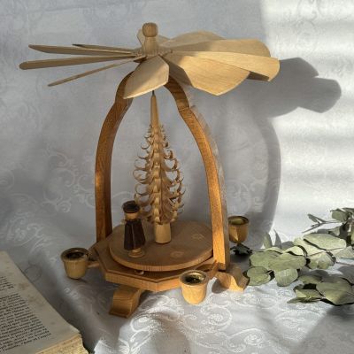 Подсвечник Рождественская карусель 24 см дерево