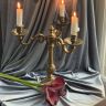 Подсвечник на три свечи 30 см латунь