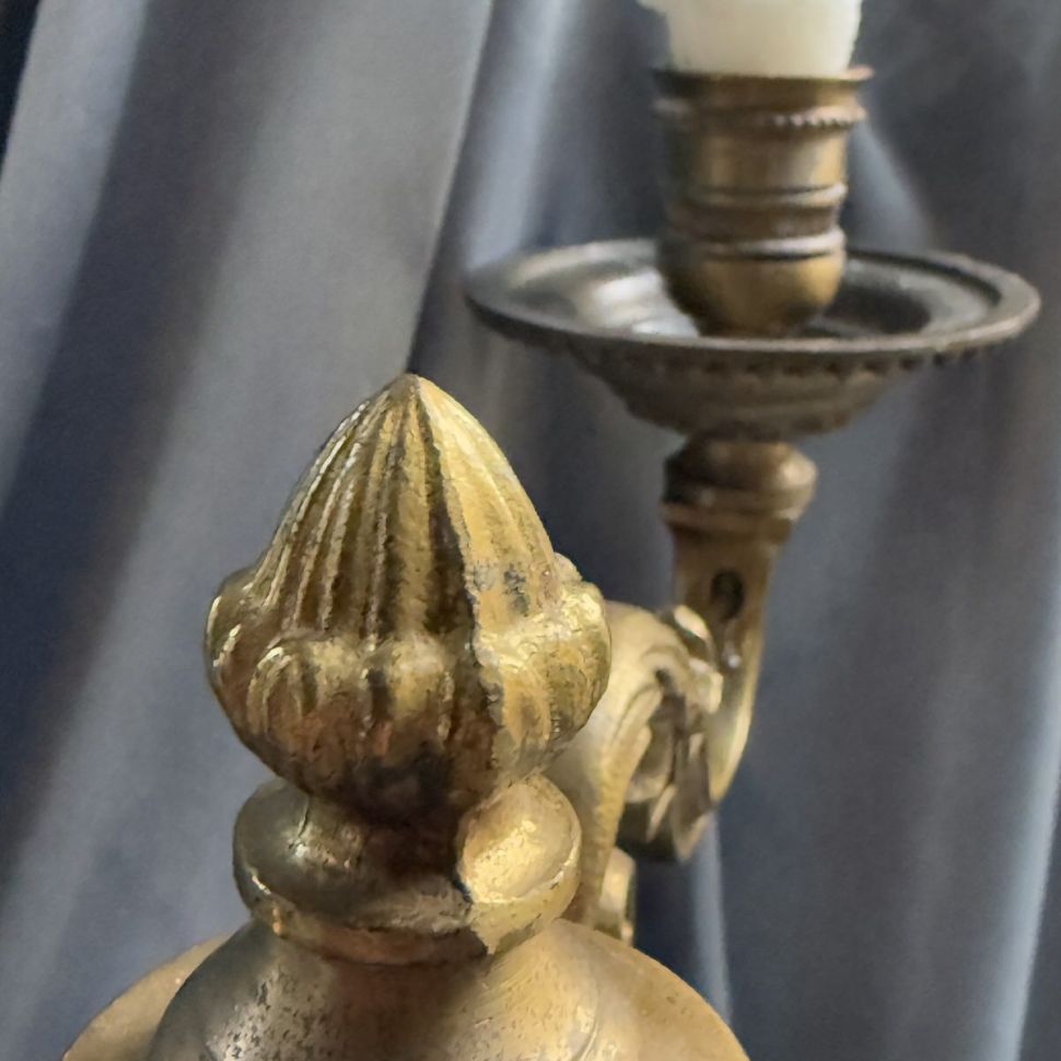 Подсвечник на три свечи 30 см латунь