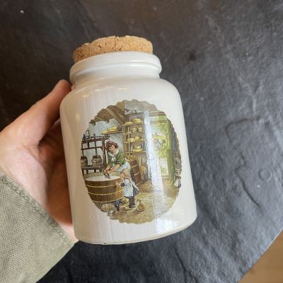 Банка 12 см с пробковой крышкой керамика