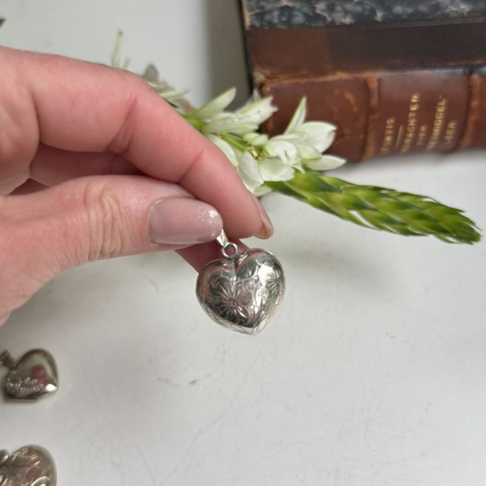 Кулон локет Сердце 2,5 см серебро