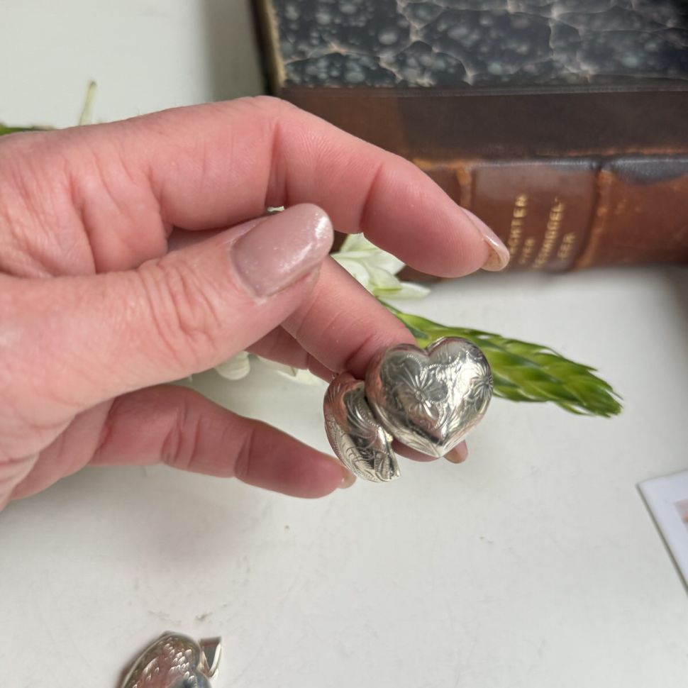 Кулон локет Сердце 2,5 см серебро
