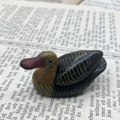 Статуэтка Утка 8 см дерево лак ручная работа