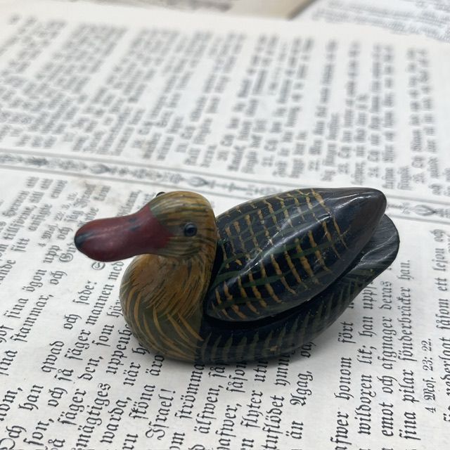 Статуэтка Утка 8 см дерево лак ручная работа