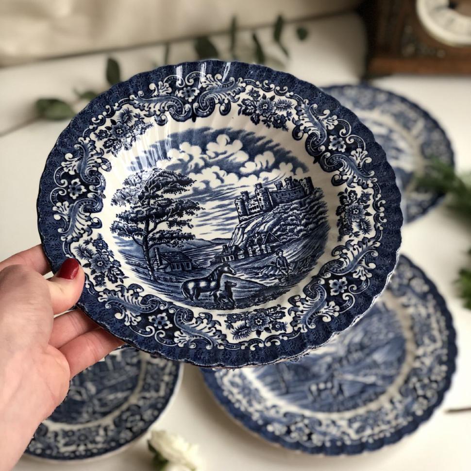 Тарелка глубокая Olde Country Castles England синяя