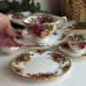 Кофейное трио Royal Albert Old Country Roses 100 мл Англия 